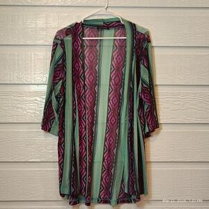 Women’s OS Crazy Train SHEER KIMONO SOUTHWESTERN AZTEC WESTERN COWGIRL CHIC